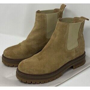 Portugal CRUZA TENDENCIA Suede Leather Chelsea Boots Women 41  / 9.5-10 Lug Sole